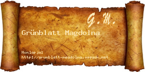 Grünblatt Magdolna névjegykártya
